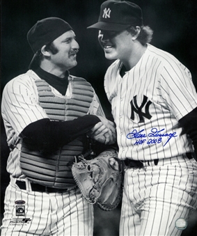 Lot of (2) Goose Gossage Signed & "HOF 2008" Inscribed 16x20 Photos Shown Shaking Hands With Thurman Munson (Steiner)
